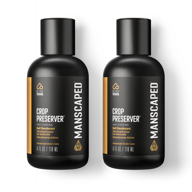 MANSCAPED® The Crop Preserver®, Men's Ball Deodorant, Male Care Hygiene Moisturizer, Anti-Chafing Groin Protection with Cooling Aloe Vera, Refined® Scent, 4oz (2-Pack) - Image 1